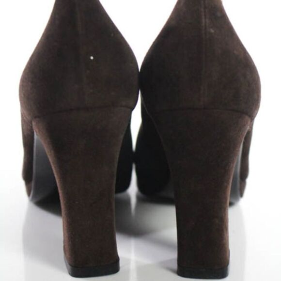 Salvatore Ferragamo Brown Suede Pumps 7 AA - Picture 4 of 6